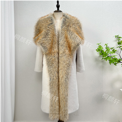 2025外贸款仿水貂毛皮草大衣长款