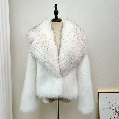 时尚大毛领狐狸毛皮草外套女短款皮毛一体韩版环保皮草大衣女秋冬