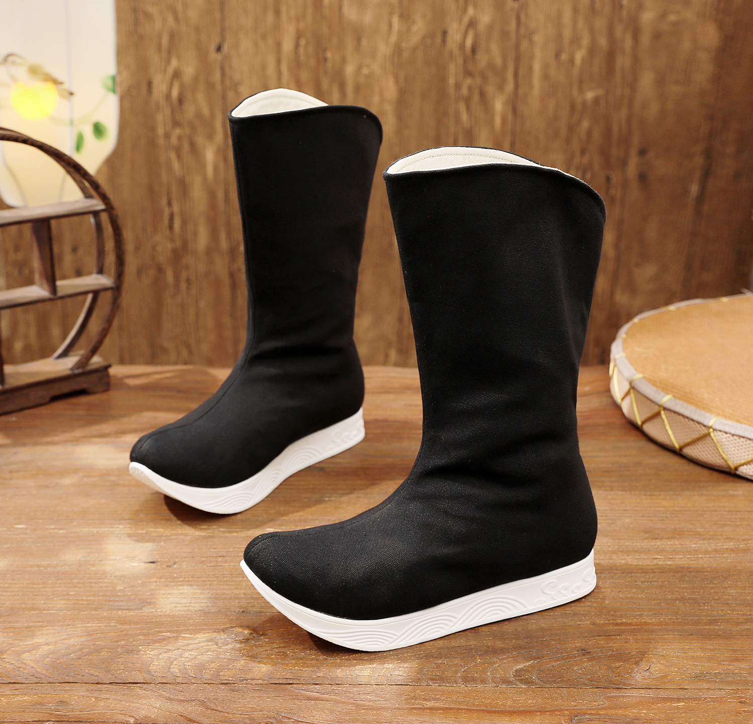 新款原创古装汉服男靴子民族风长靴子古风侠客风男款皂靴古代官靴