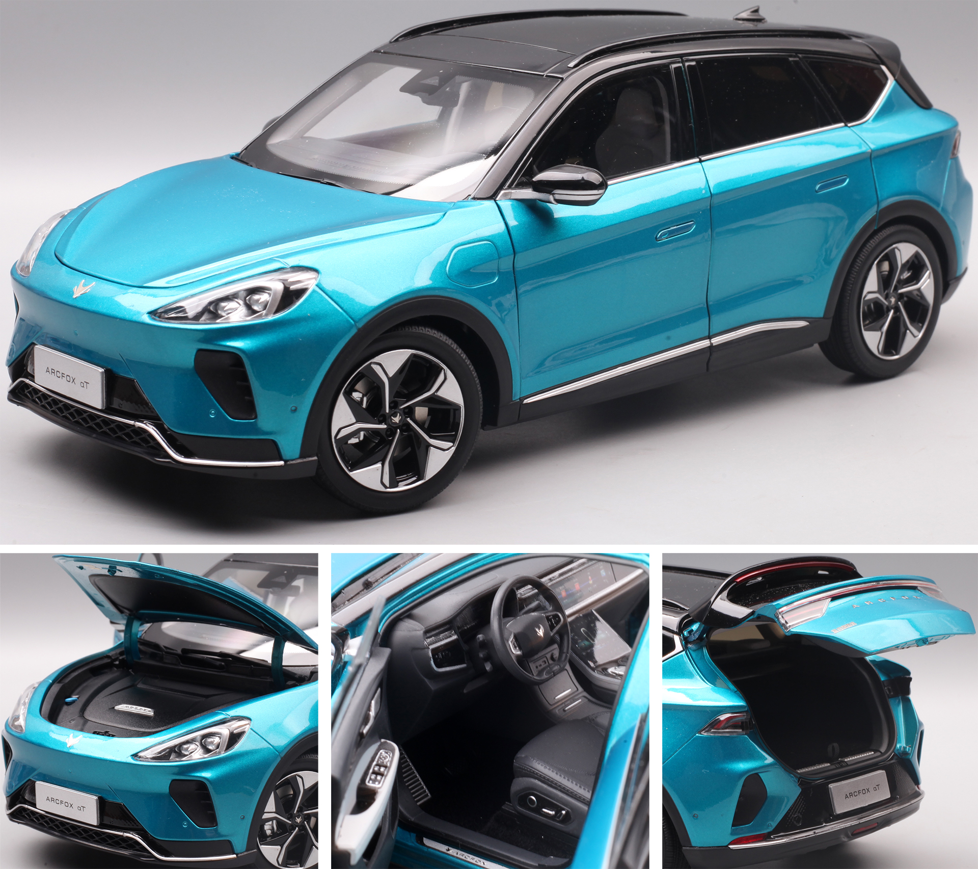 北汽麦格纳原厂1:18极狐阿尔法t合金全开新能源suv越野车模型αt