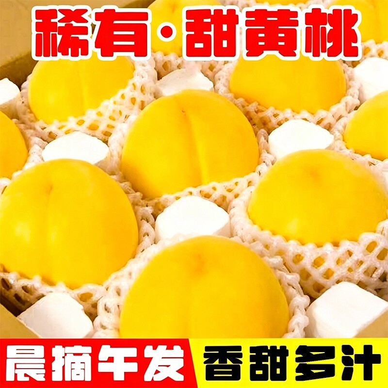 现摘砀山锦绣黄桃香甜多
