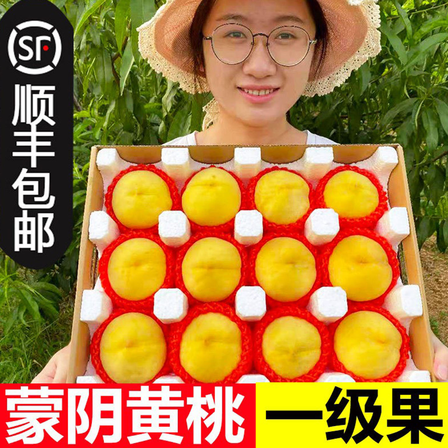 蒙阴黄桃黄金蜜桃水果当
