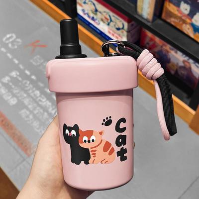吸管保温杯女生高颜值初中生水杯2025新款茶水分离杯子小巧便携