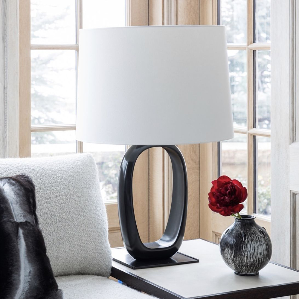 法式Liaigre casa台灯意式风格书房树脂高档布罩客厅装饰床头台灯