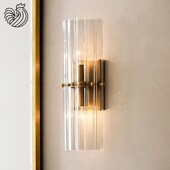 现代简约亚克力弧形透明定制床头背景壁灯意大利轻奢样板房装 饰灯