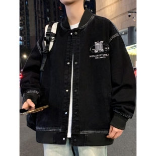 牛仔外套男孩初中学生青少年大童男装 时尚 季 新款 痞帅夹克上衣 个性