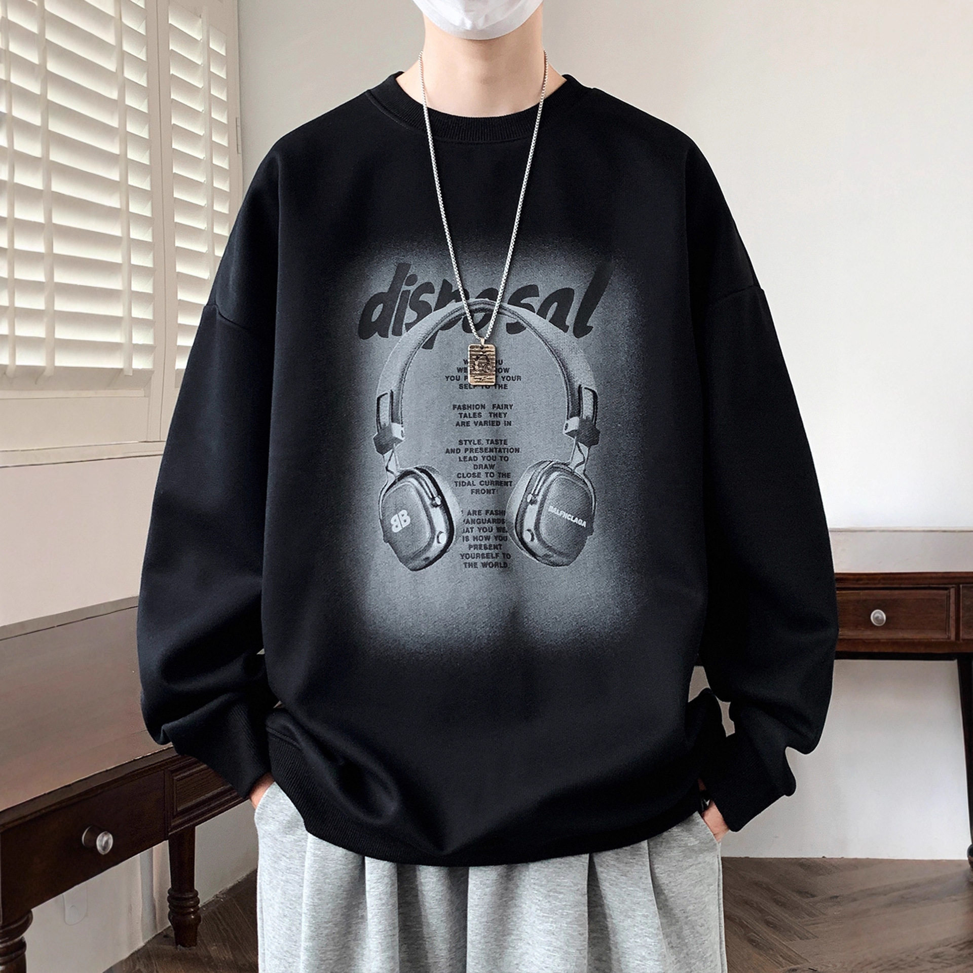 德国季圆领卫衣男孩初中学生潮流帅气上衣青少年大童男装长袖t恤