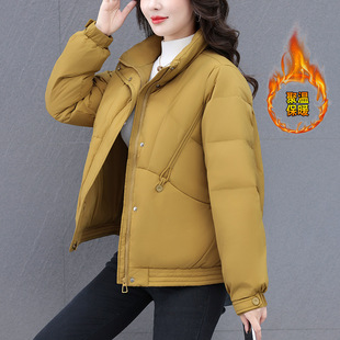 欧洲站羽绒服女冬季新款中老年短款立领加厚保暖休闲妈妈装防寒外
