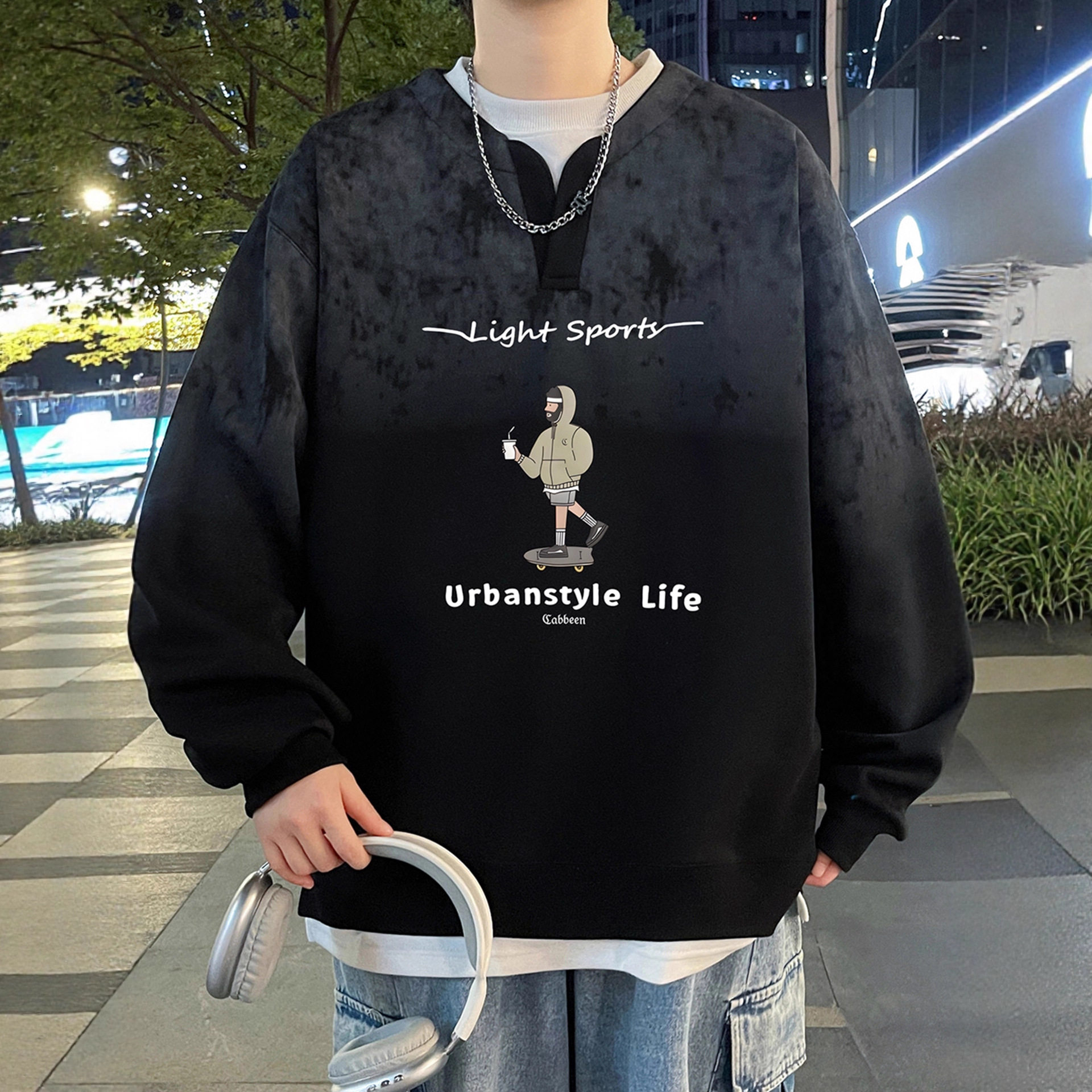 德国季假两件卫衣男孩青少年初中学生长袖t恤大童装打底衫上衣