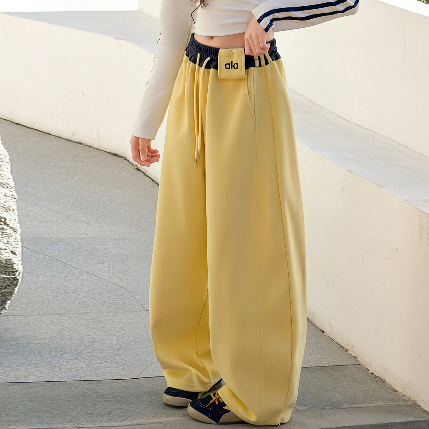 德国女童卫裤装新款女大童韩版时髦弯刀阔腿裤儿童炸街运动长裤