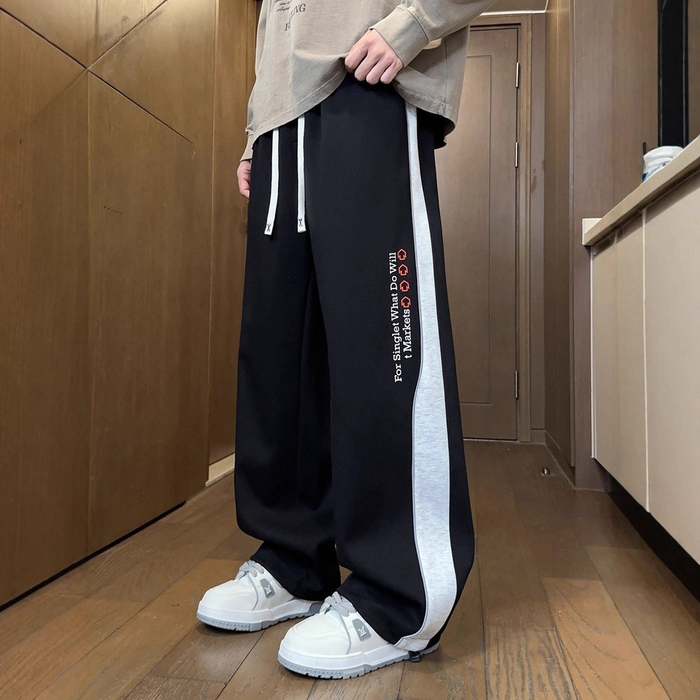 香港撤柜季新款休闲长裤子男孩初中高中学生直筒裤青少年大童运动