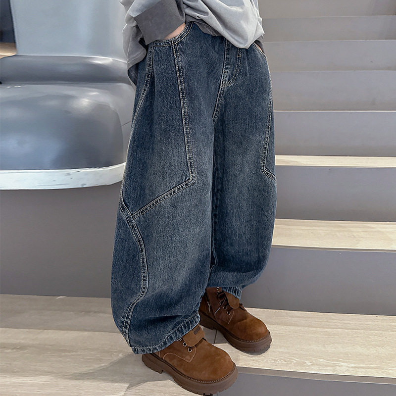 德国男童裤子款新款大童男孩装儿童痞帅风炸街牛仔长裤潮酷