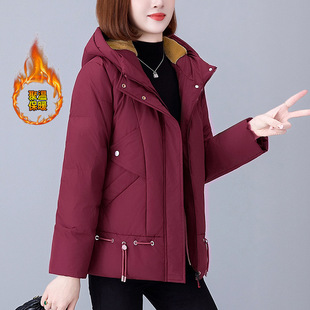 欧洲站羽绒服女冬季加绒加厚新款洋气中年妈妈白鸭绒保暖防寒外套