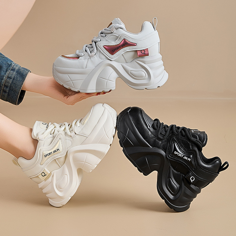 香港撤柜公分女式休闲单鞋女鞋季新款增高厚底老爹鞋子女款秋鞋百