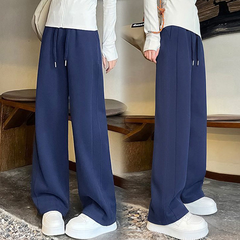 欧洲站运动阔腿裤女季新款宽松卫裤香蕉窄版直筒休闲裤子慵懒风