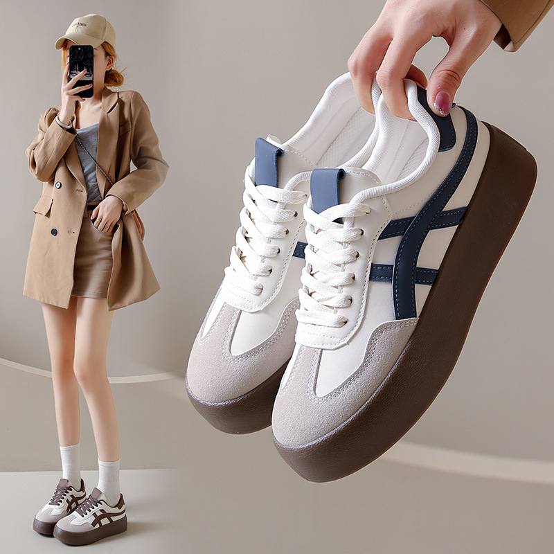 香港撤柜德训小白鞋女情侣款季新款透气ins潮跑步休闲板鞋女F