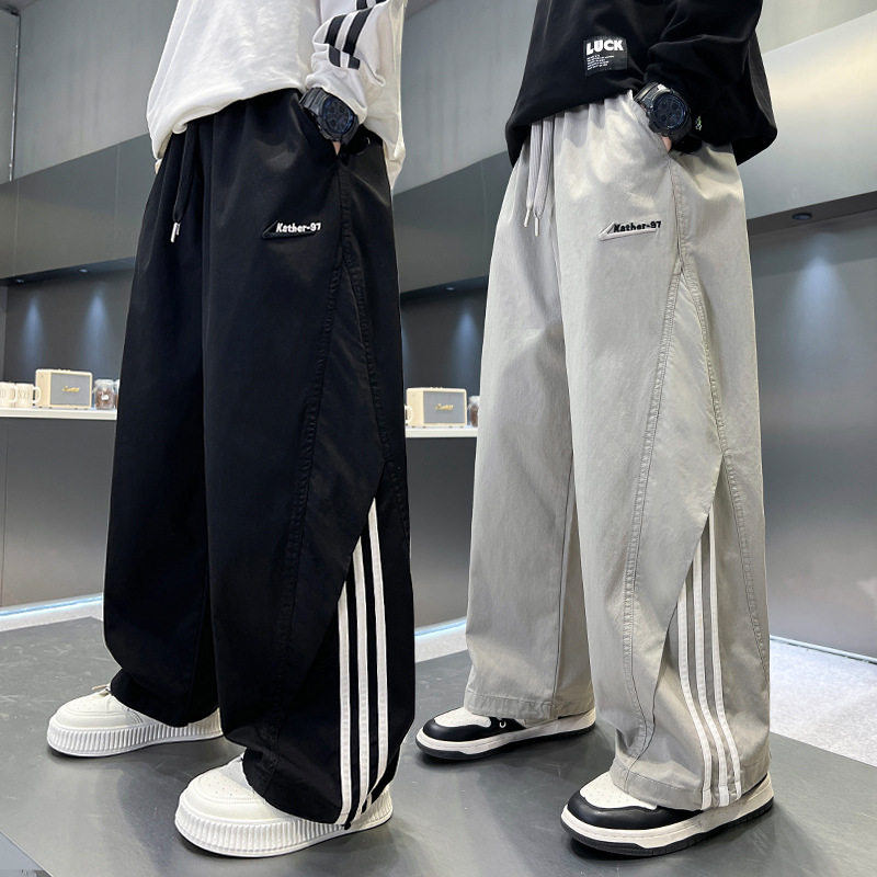 德国男童裤子款直筒裤新款儿童运动裤中大童季长裤男孩潮帅气