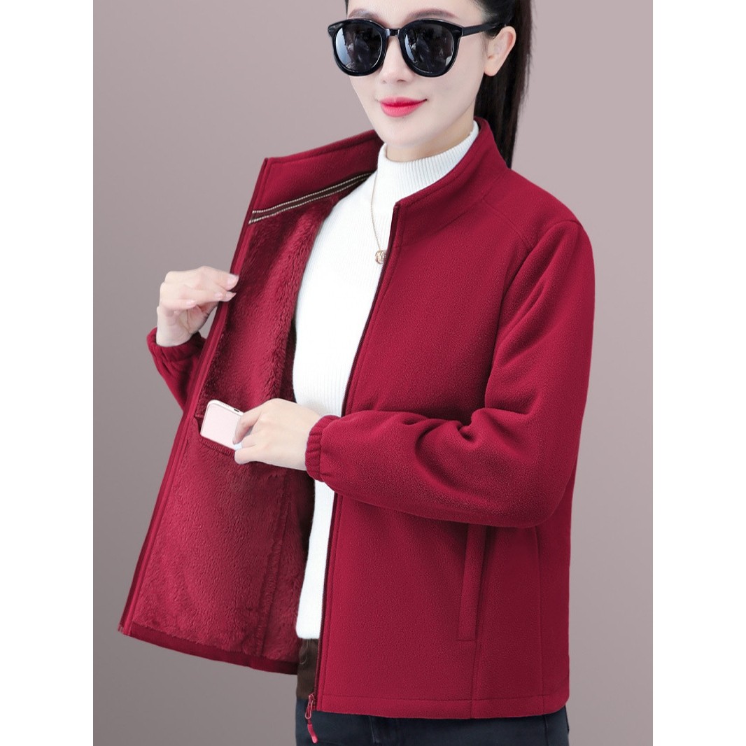 欧洲站双面绒外套女冬新款中年妈妈抓绒衣保暖加绒开衫摇粒绒女装,户外/登山/野营/旅行用品,抓绒衣,淘宝优惠券,粉丝福利购,淘宝优惠卷