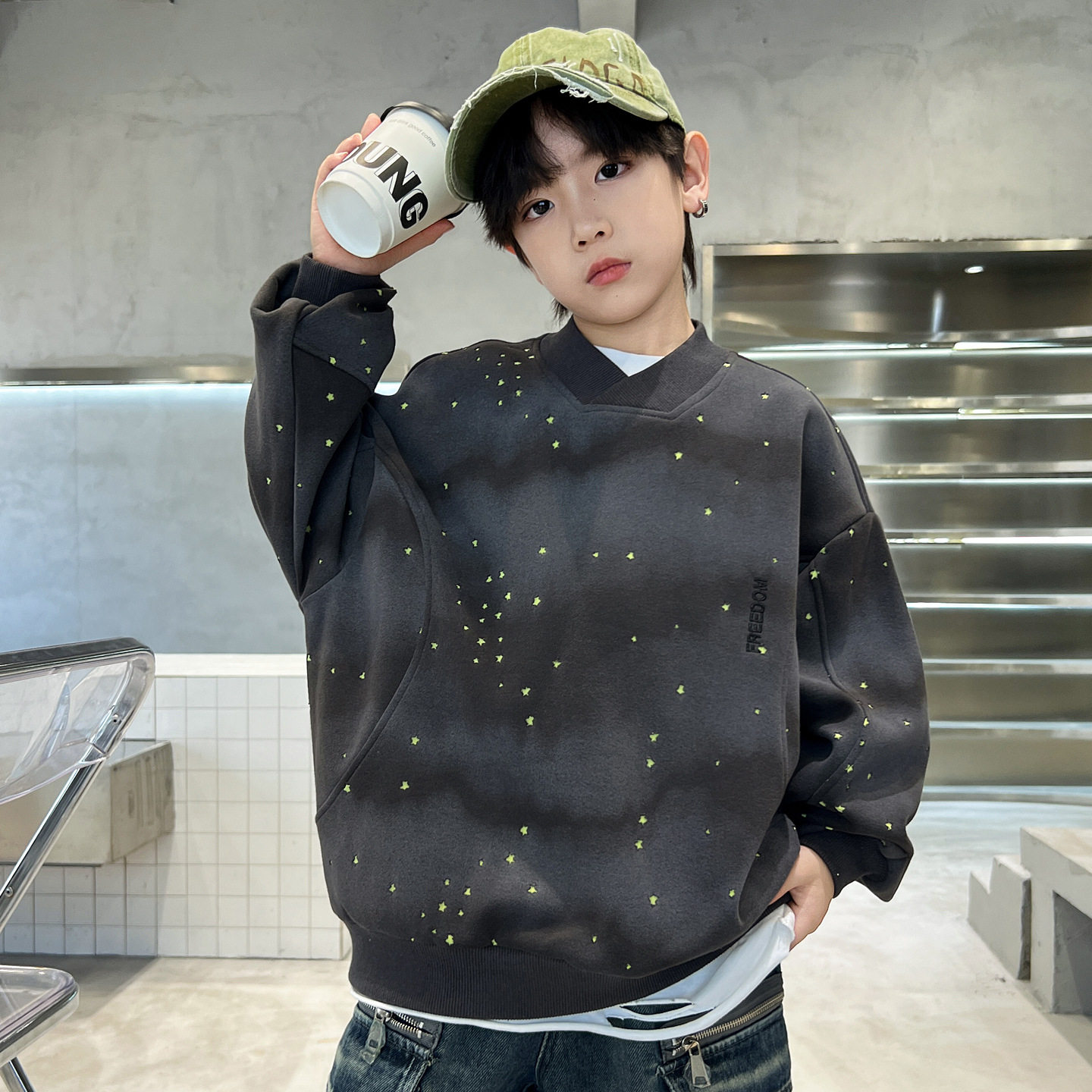 德国男童卫衣新款装儿童款上衣中大童季打底衫洋气炸街潮