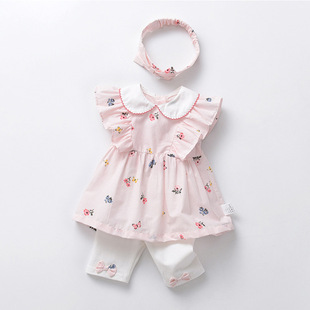 洋氣兩件套嬰兒新款 新品 公主女寶寶韓版 套裝 嬰幼兒長 潮流女童夏款