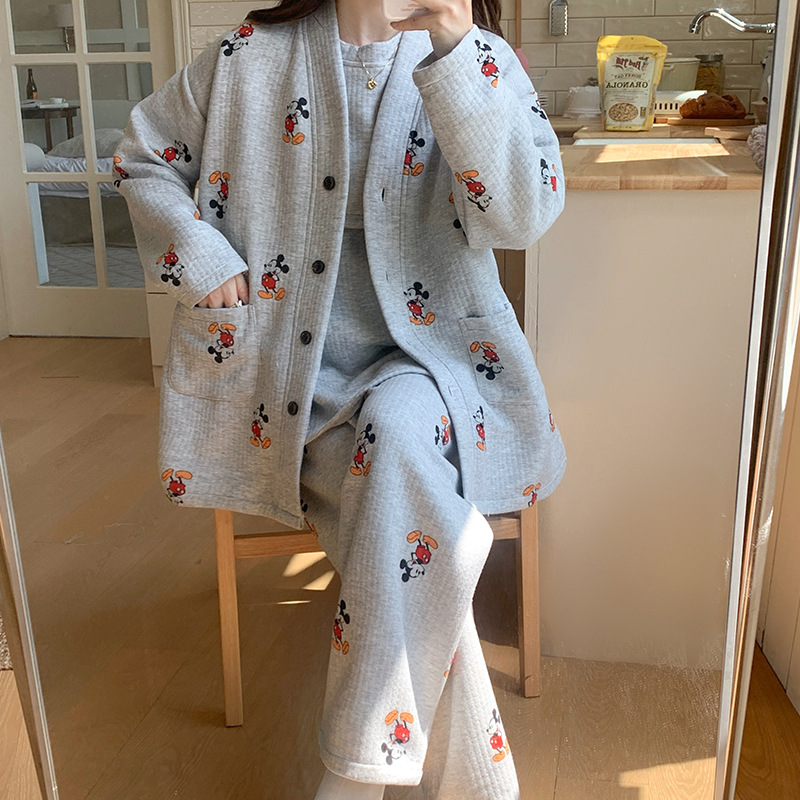 今年新品空气棉月子服三件套冬季十月份产妇产后哺乳加厚孕妇睡衣