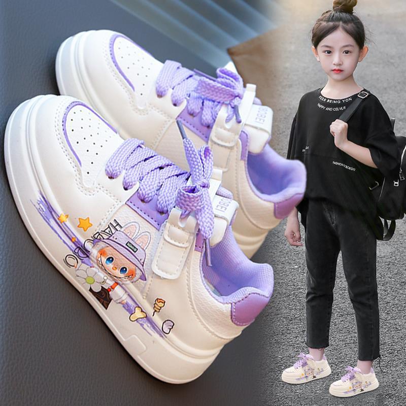 今年新品拉布布女童鞋季新款儿童运动鞋高颜值女孩防滑小白板鞋学