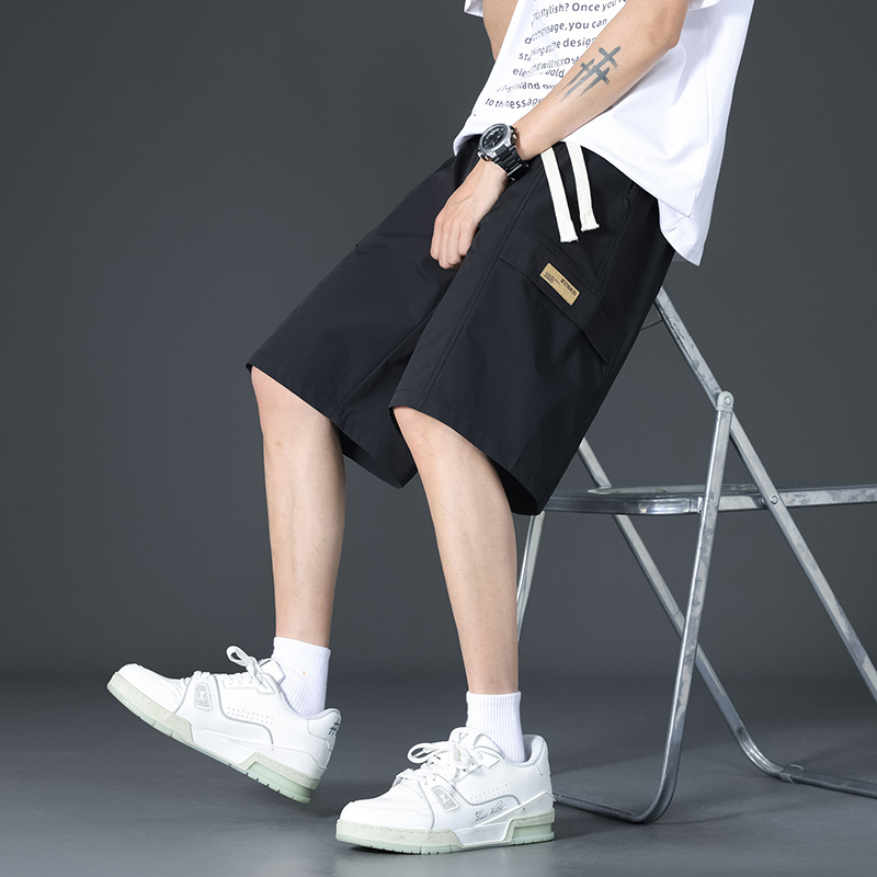 流行优选夏季冰丝工装短裤男青少年速干五分裤子初中高中学生夏天