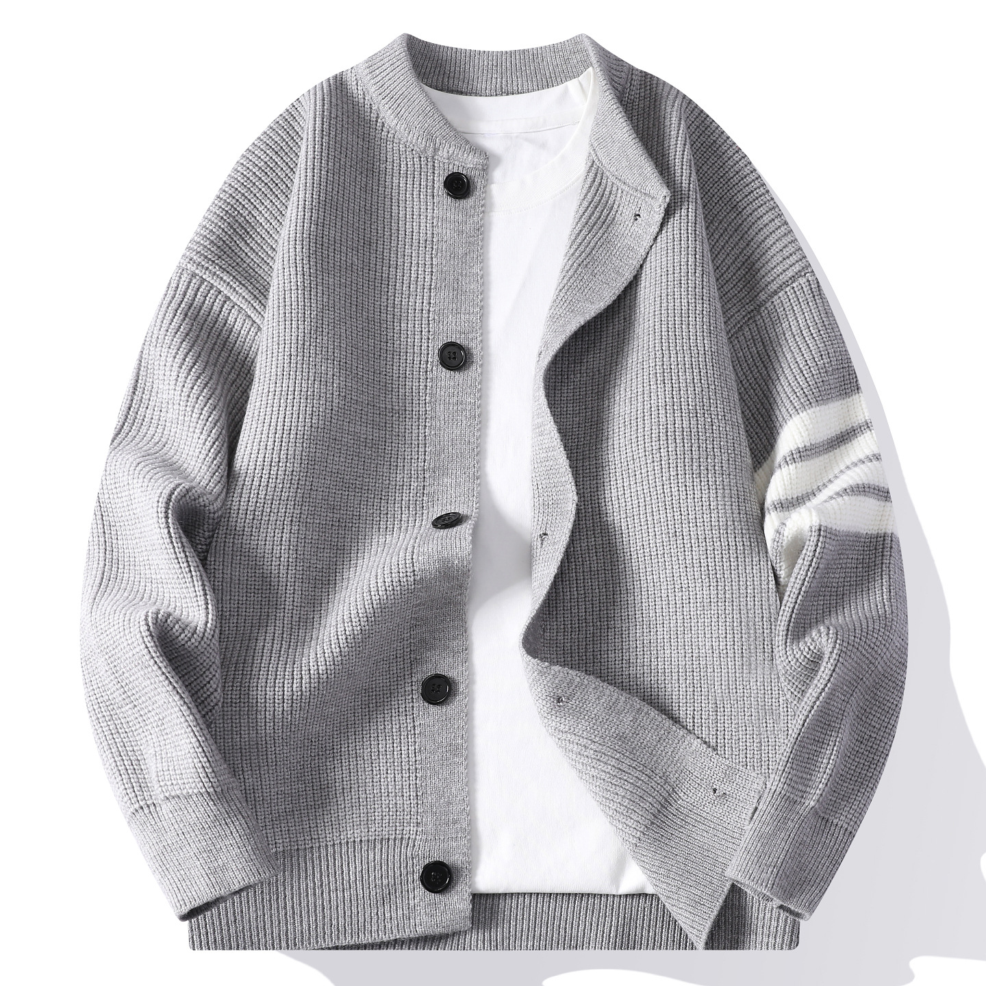 香港撤柜冬季加厚毛衣开衫男孩高中初中学生针织打底衫青少年大童