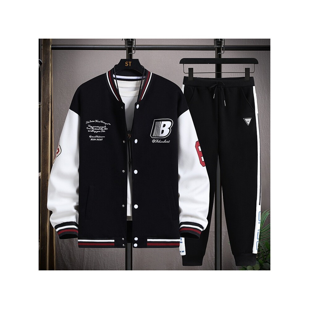 德国季新款棒球服外套男高中初中学生帅气夹克青少年大童两件套装