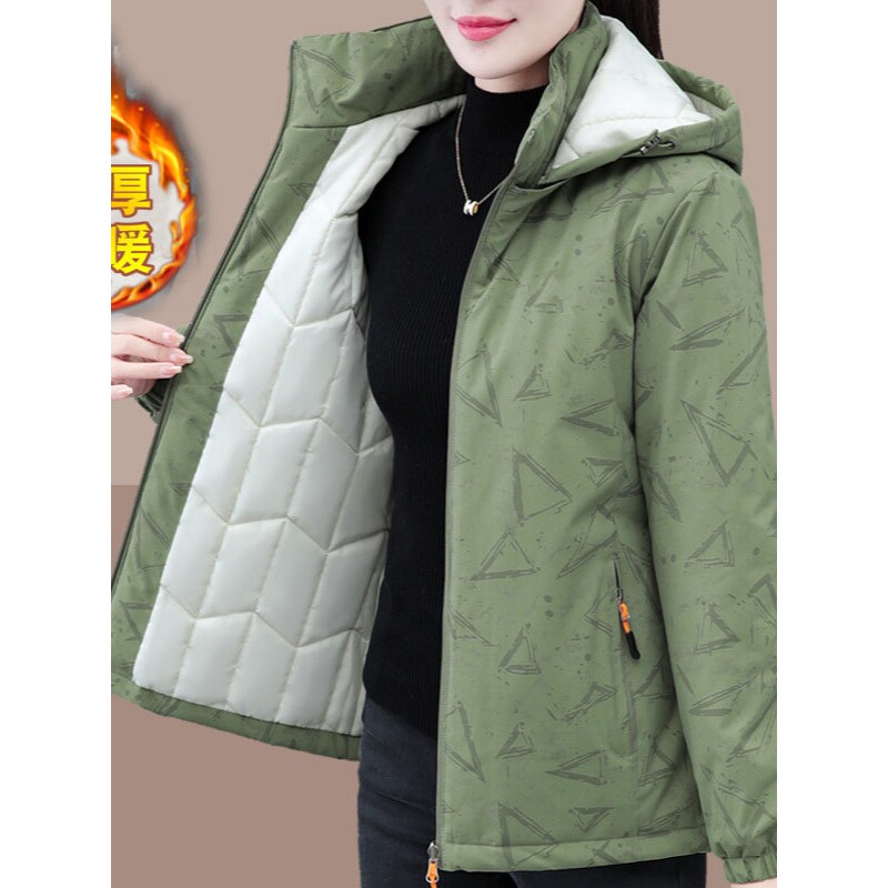 欧洲站女士冲锋衣冬季棉服新款爆款大码加厚防风保暖妈妈装棉衣外