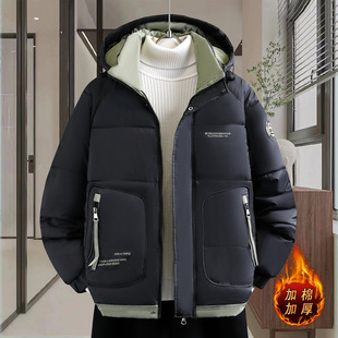 欧洲站青少年棉衣冬季男款初中高中学生加厚保暖羽绒棉服大童冬装