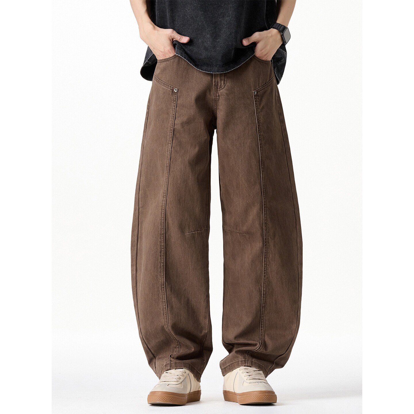 德国复古水洗牛仔裤男款宽松直筒美式潮牌百搭牛仔休闲长裤