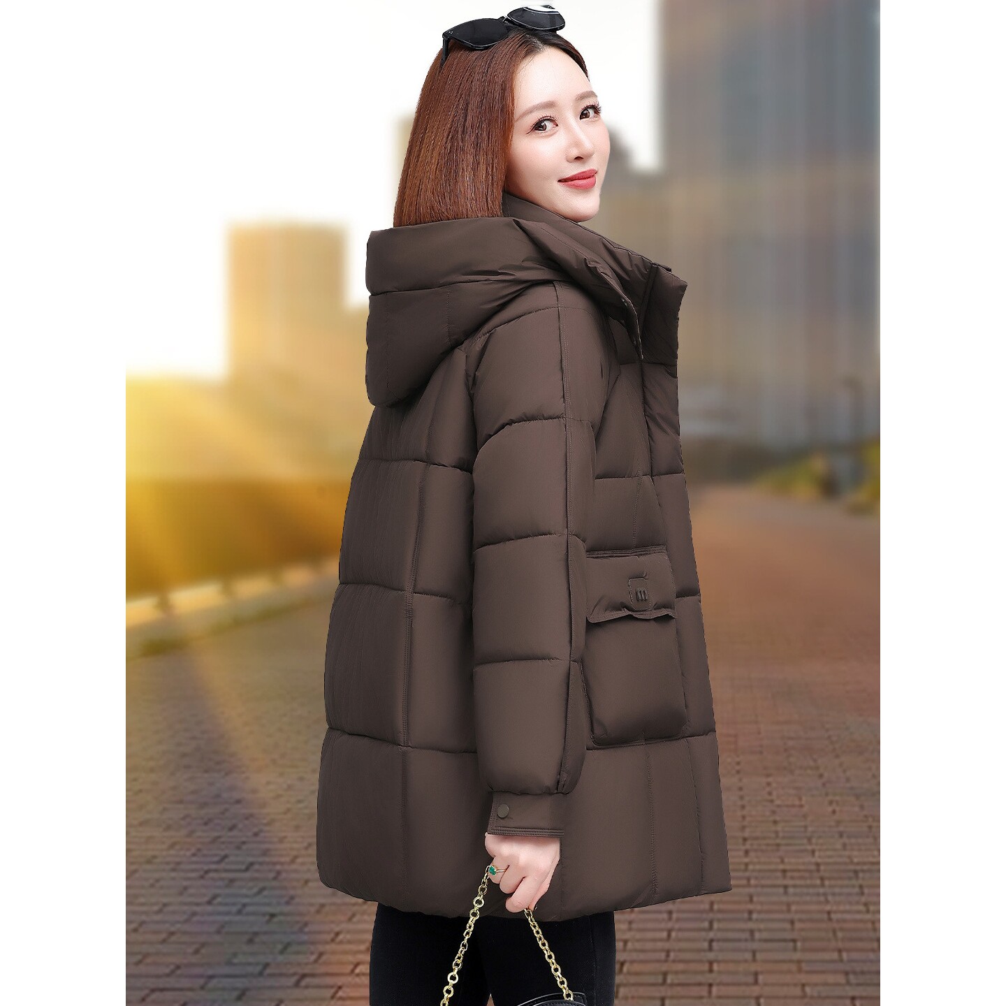 欧洲站加厚羽绒棉衣棉服女士中长款冬季新款爆款中老年妈妈棉袄外