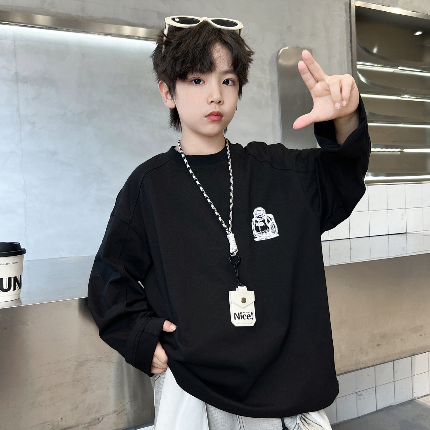 德国男童长袖t恤款新款儿童装打底衫中大童季韩版卫衣潮T