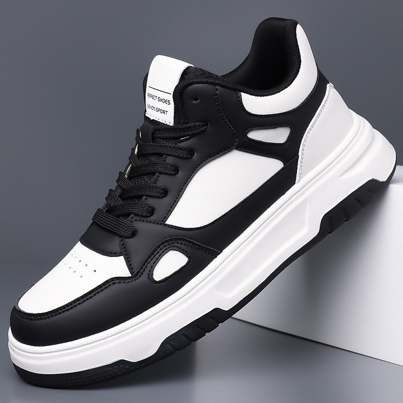 欧洲站男鞋季皮面防水高帮运动板鞋男款青少年冬季加绒保暖鞋二棉