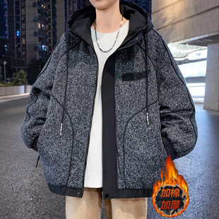 德国冬季连帽外套男孩初中高中学生加棉加厚夹克青少年大童冬装棉