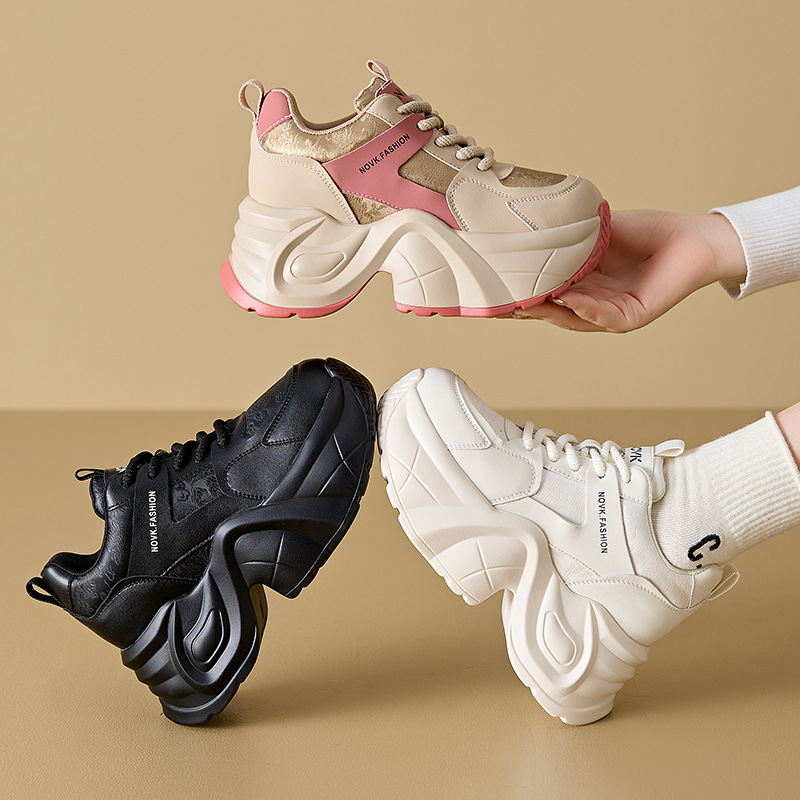 香港撤柜高级感外穿冬季新款厚底内增高老爹鞋子女休闲保暖运动女