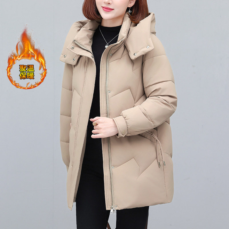 欧洲站中长款棉衣外套女式冬新款中年妈妈加厚保暖棉服宽松防寒棉