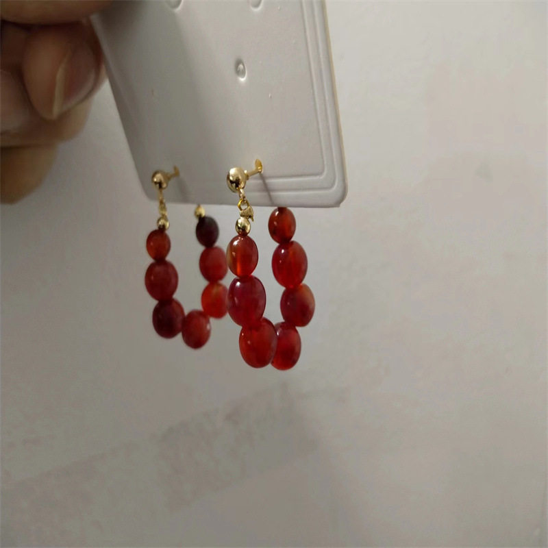 撤柜冬季红尘相伴愿我们团团圆圆红火圆珠耳环气质的简约完美的诠