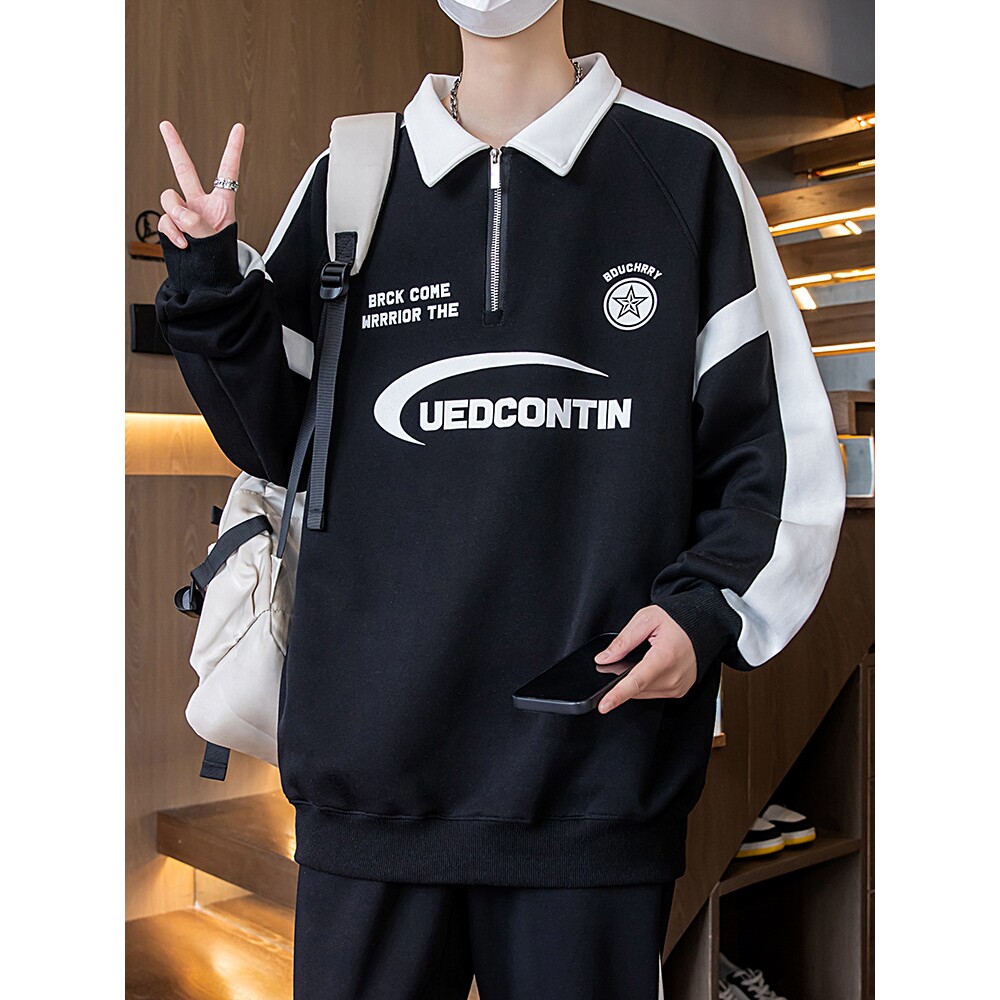 德国季青少年卫衣胖男孩-岁初中学生POLO衫长袖t恤上衣