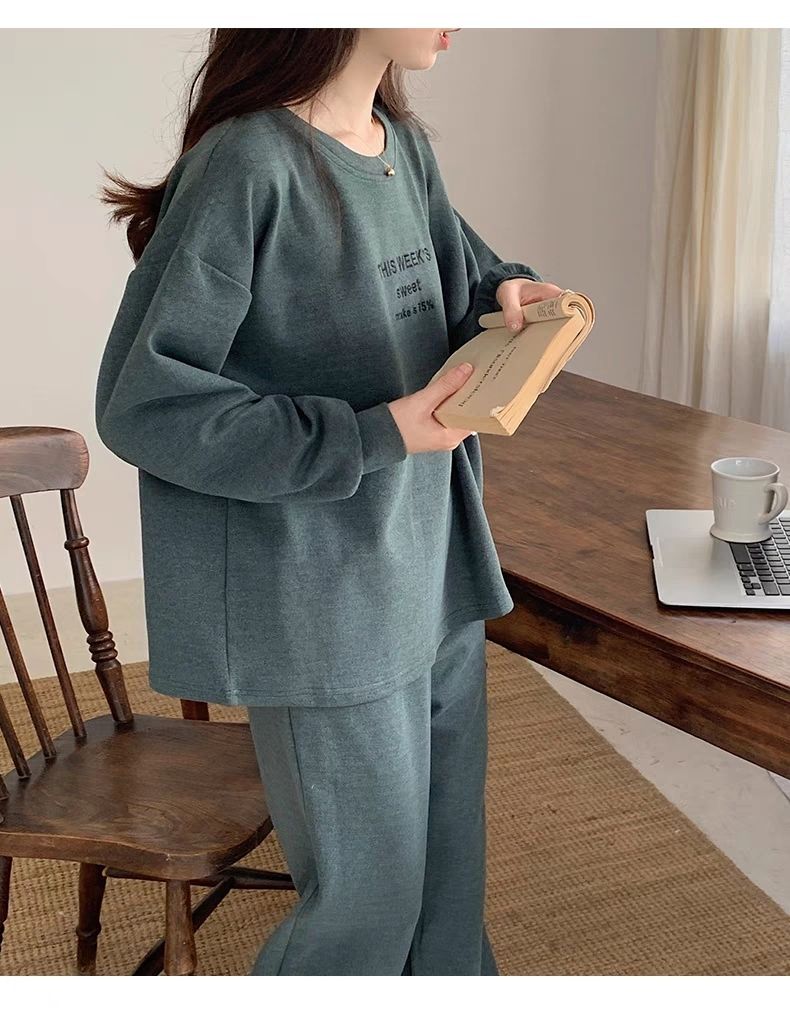 睡衣女装秋冬季德绒可外穿2025新款家居服长袖长裤套装大码300斤