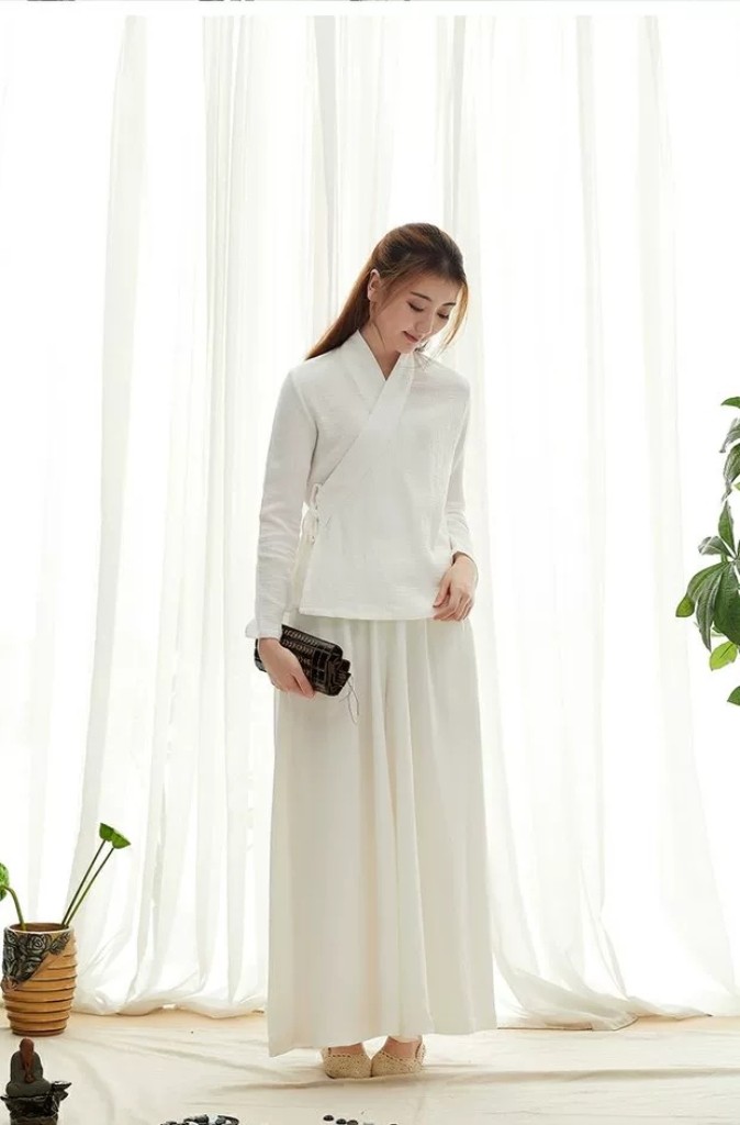 改良汉服茶服女禅意文艺中式长袖德绒保暖中国风复古上衣秋冬大码