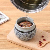 Japanese ceramic seasoning pot seasoning bottle kitchen household oil hot pepper pot salt sugar large lard pot