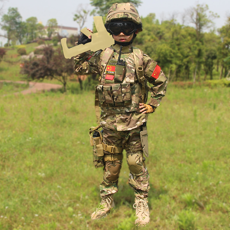 儿童迷彩服套装特种男女童军训表演万圣节中小学生夏冬令营套装