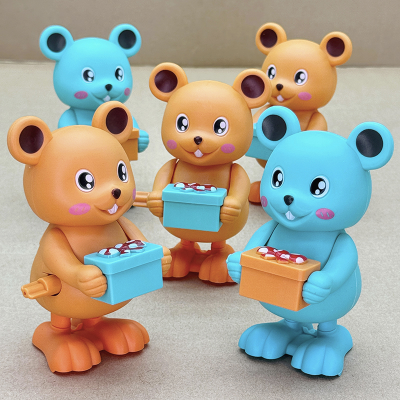 网红发条玩具上弦跳跳鼠卡通动物男女宝宝益智启蒙学爬1-2-3-4岁