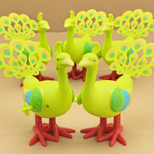 发条玩具仿真动物跳跳孔雀