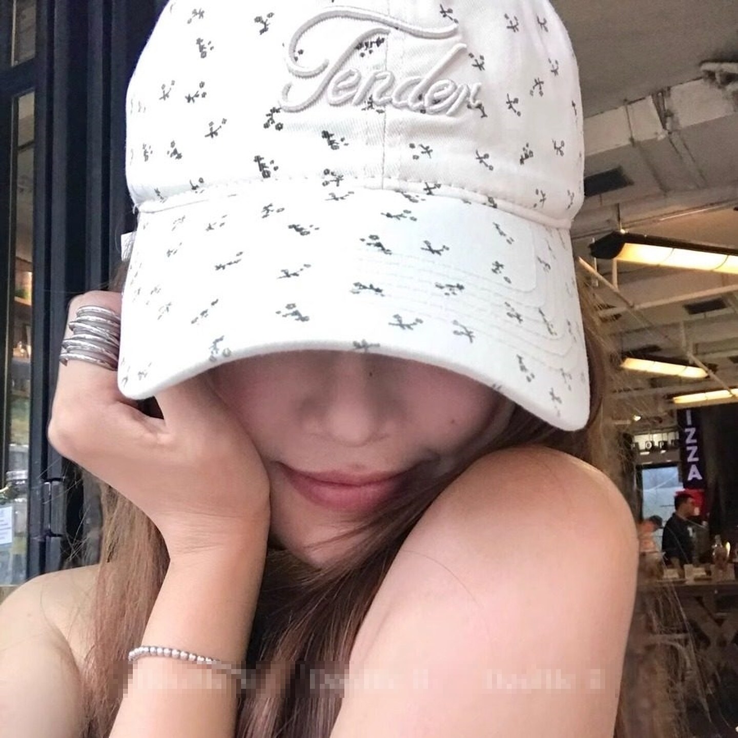 白色棒球帽女韩系小碎花帽子显脸小氛围感小众加深大帽檐鸭舌帽