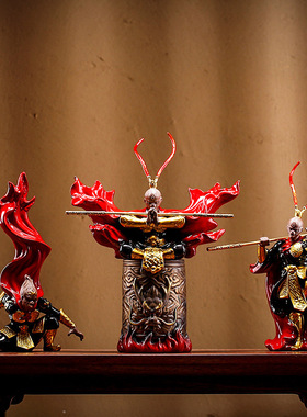 禅意齐天大圣孙悟空斗战胜佛工艺品摆件陶瓷家居办公室桌面装饰