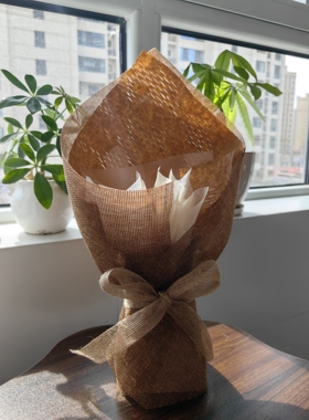 鲜花花束包装半成品花壳diy手工花壳扭棒钩织花壳带花泥定制包装