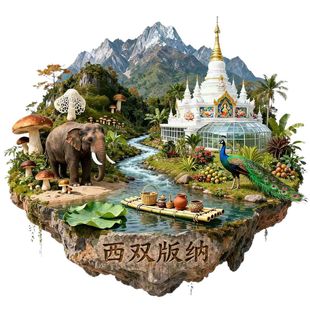 云南西双版纳金属浮雕3d立体冰箱贴旅游城市景点景区文创伴手礼品